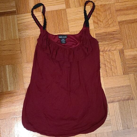Wet Seal Maroon Tank XS - Picture 1 of 2